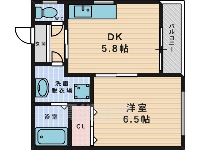 枚方市田口のマンションの間取り