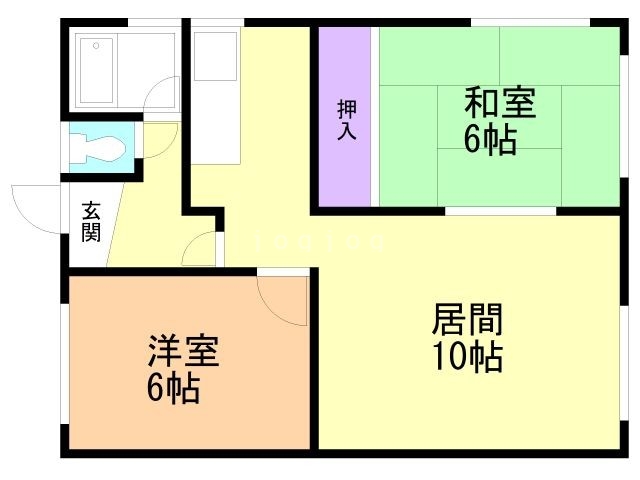 函館市本通のアパートの間取り