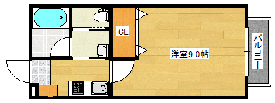 広島市西区福島町のアパートの間取り
