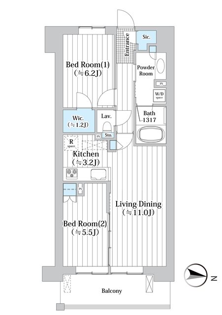 世田谷区砧のマンションの間取り