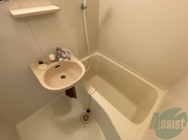 バス・シャワールーム　お風呂は広々としていて足を延ばして浸かれそうです。