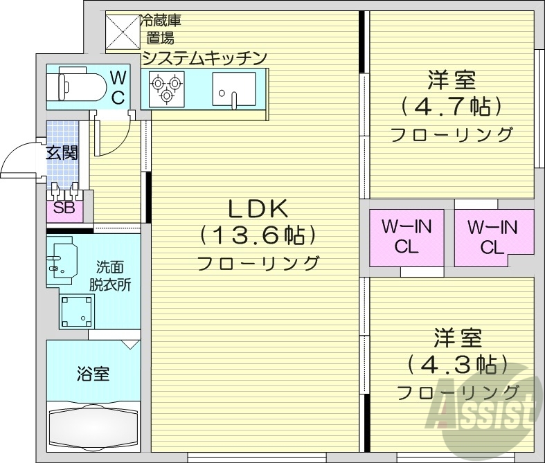 Mut月寒西の間取り写真