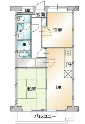 ブルーライン 港南中央駅 徒歩10分 5階建 築39年の間取り写真