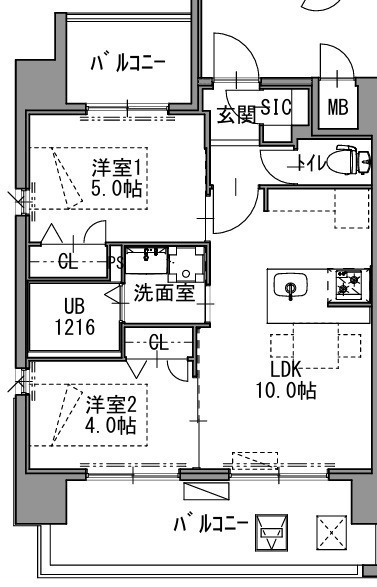 S-RESIDENCE渡辺通ascentの間取り写真