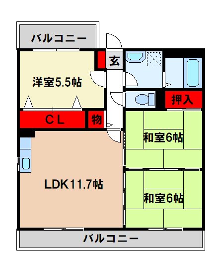 オークティプラザ原田の間取り写真