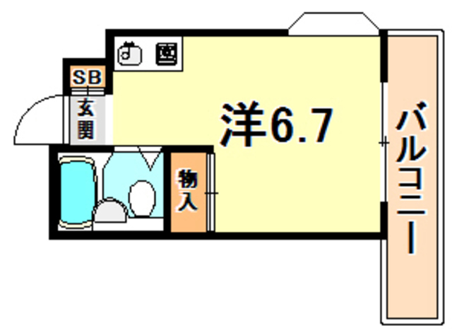 ＪＲ東海道本線 住吉駅 徒歩1分 6階建 築39年の間取り写真