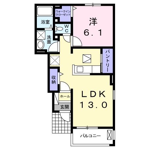 長野市青木島町綱島のアパートの間取り