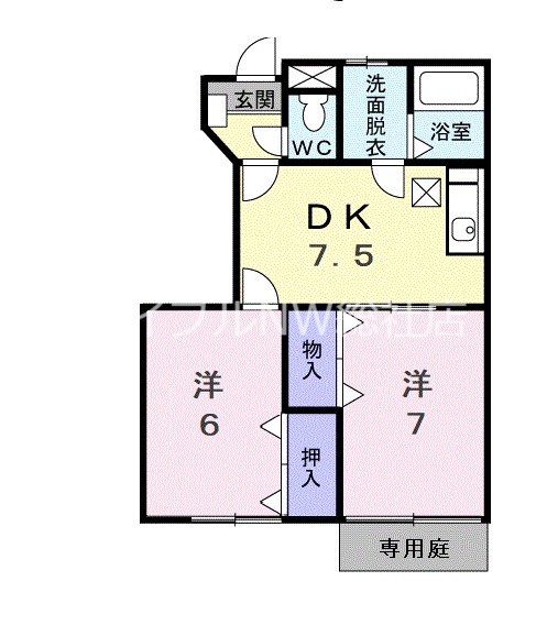 浅口郡里庄町大字新庄のアパートの間取り