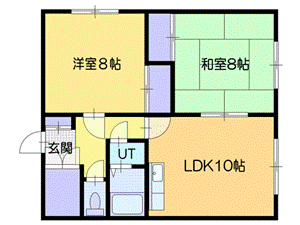 恵庭市島松東町のアパートの間取り