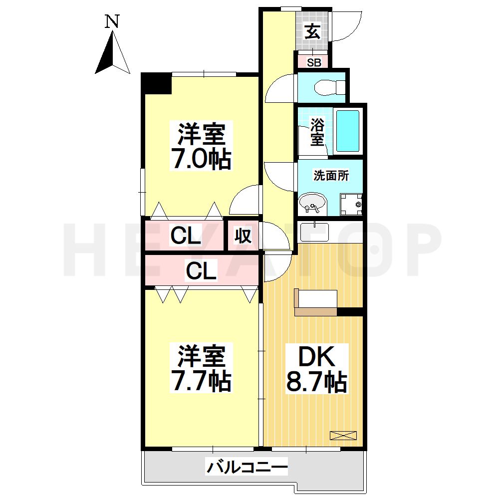 名古屋市天白区植田東のマンションの間取り