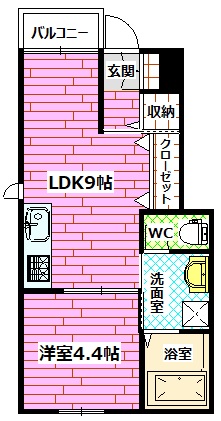 安芸郡海田町稲荷町のアパートの間取り