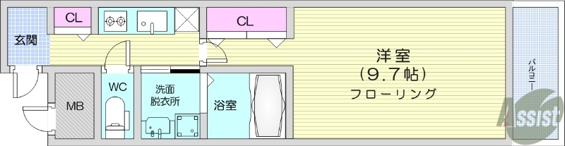 仙台市太白区東大野田のアパートの間取り