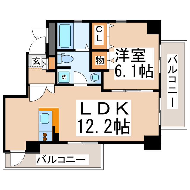 熊本県熊本市中央区水前寺５（マンション）の賃貸物件の間取り