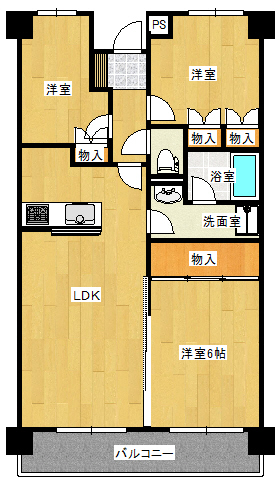 福島県郡山市桑野１（マンション）の賃貸物件の間取り