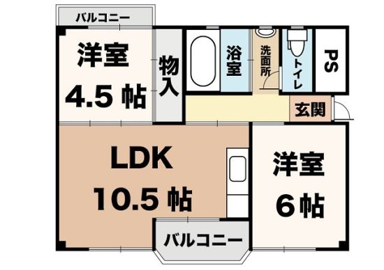 神戸市垂水区福田のマンションの間取り