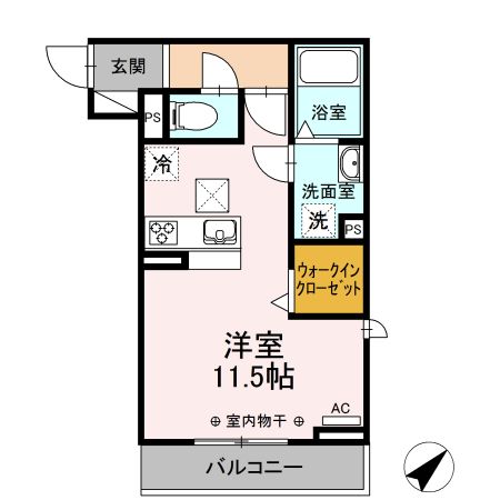 静岡市駿河区谷田のアパートの間取り