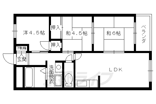 アップス嵯峨野の間取り