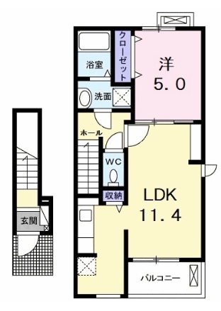 小松島市小松島町のアパートの間取り