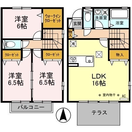 郡山市八山田のアパートの間取り