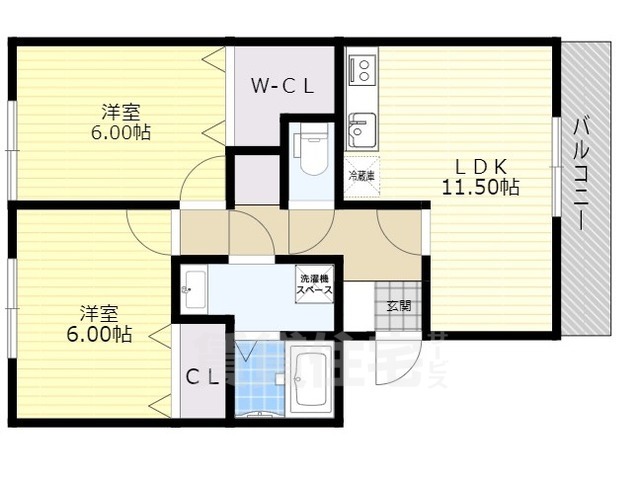 大津市大萱のマンションの間取り