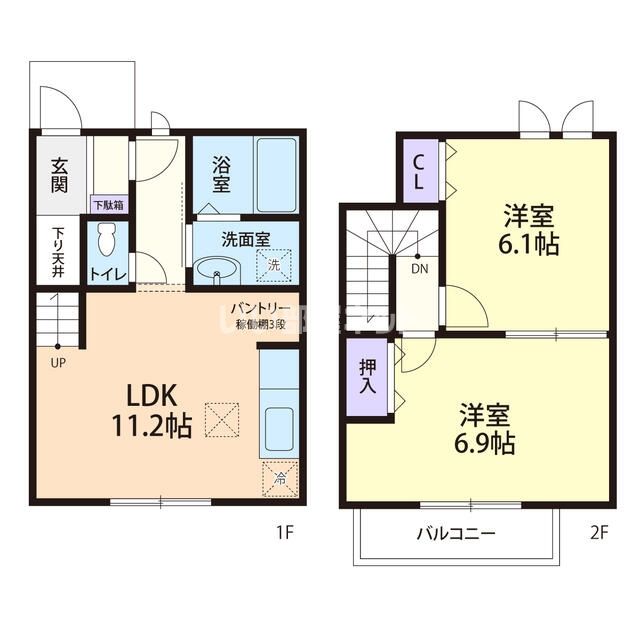 北茨城市大津町北町のアパートの間取り