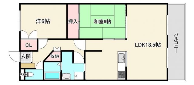 徳島市北佐古一番町のマンションの間取り