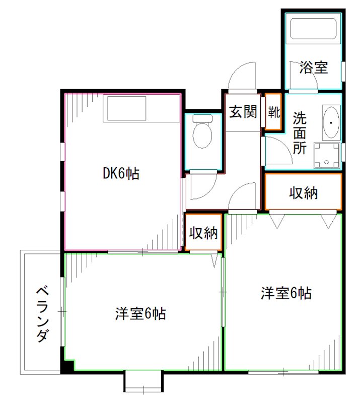 【中野区新井のマンションの間取り】