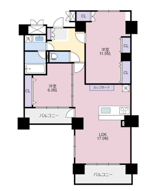 籠屋町アビタシオンIIIの間取り