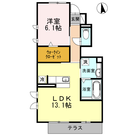 岡崎市井ノ口町のアパートの間取り