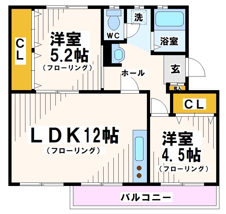 府中市押立町のマンションの間取り