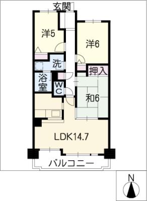 藤和シティコープ勝川１０４号の間取り