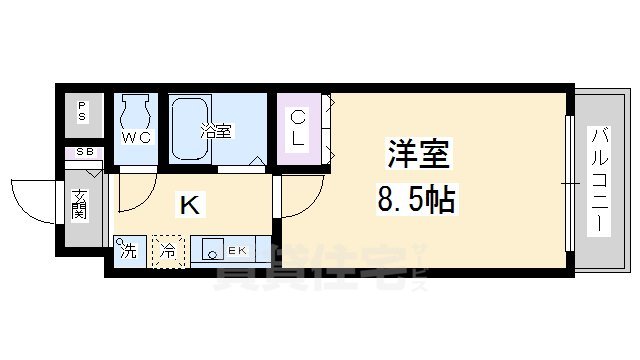 京都市伏見区竹田内畑町のマンションの間取り