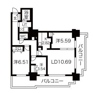 パシフィックタワー札幌の間取り