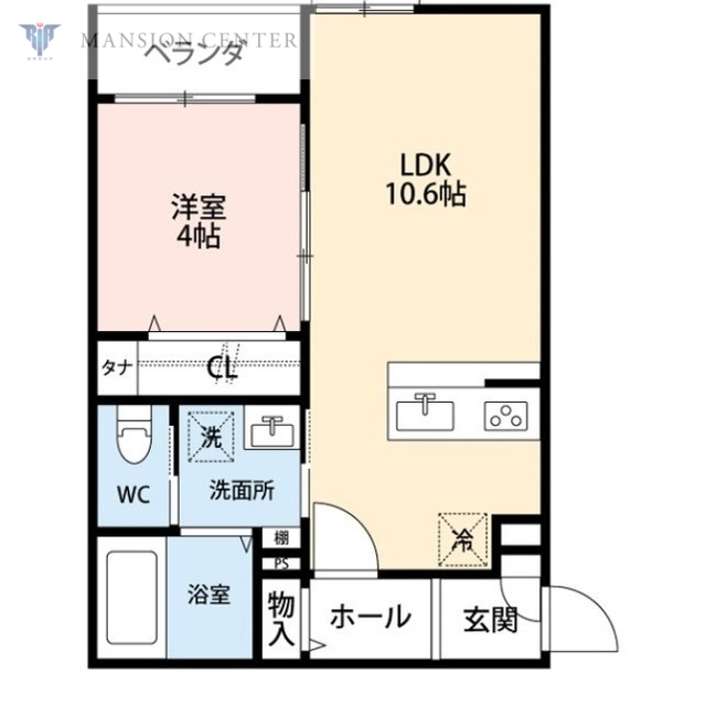 新潟市東区紫竹のアパートの間取り