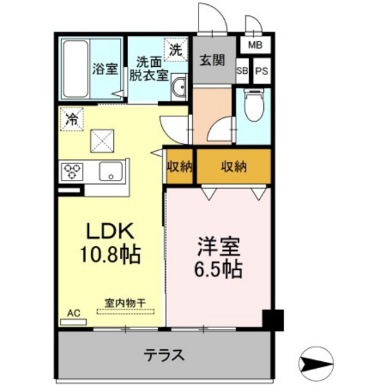 岡山市中区兼基のマンションの間取り