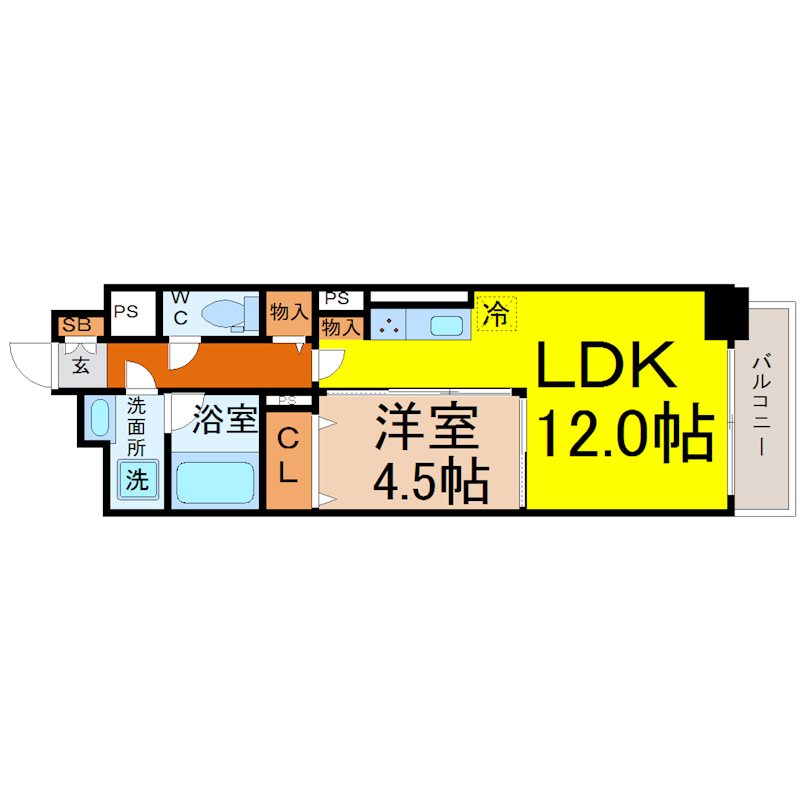 名古屋市中村区太閤通のマンションの間取り