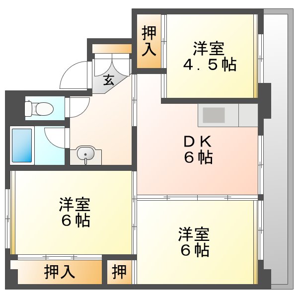 新見市正田のマンションの間取り