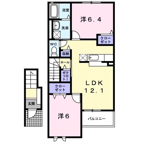 岩沼市早股のアパートの間取り