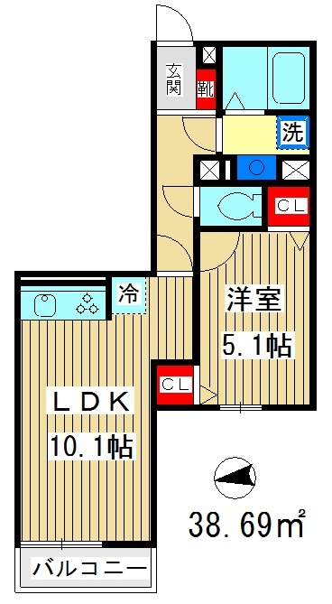 板橋区東新町のアパートの間取り