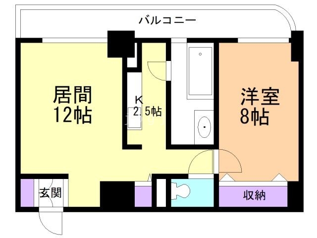 札幌市中央区南六条西のマンションの間取り