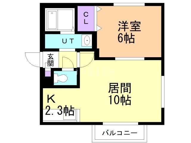 【札幌市豊平区中の島一条のマンションの間取り】