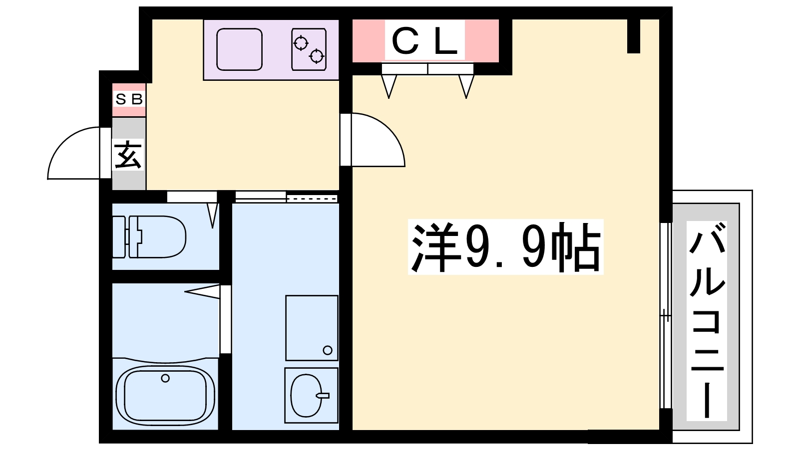 エヌエムサンカンテキャトフＡ棟の間取り