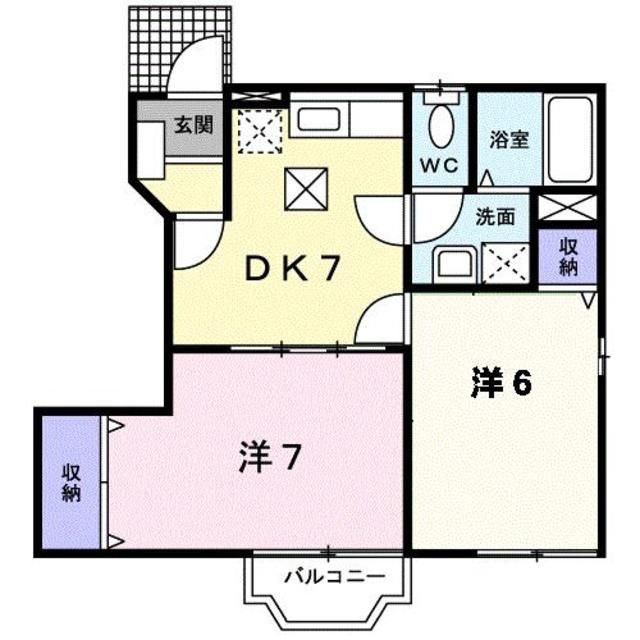 茅ヶ崎市矢畑のアパートの間取り