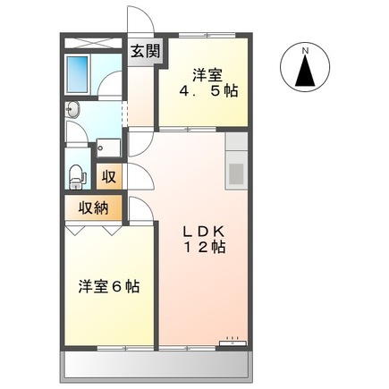 豊橋市小向町のアパートの間取り