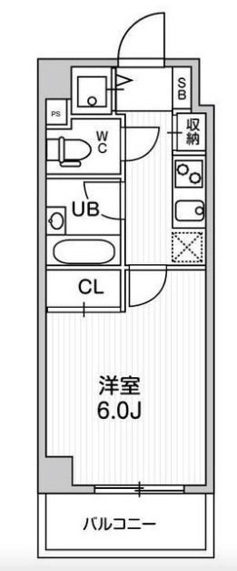 港区新橋のマンションの間取り