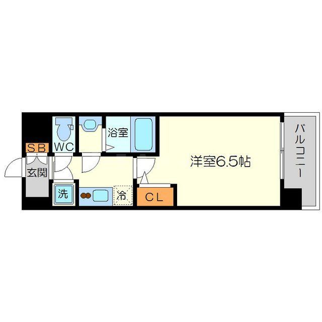 大阪市西淀川区野里のマンションの間取り