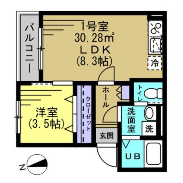 松戸市新松戸のアパートの間取り