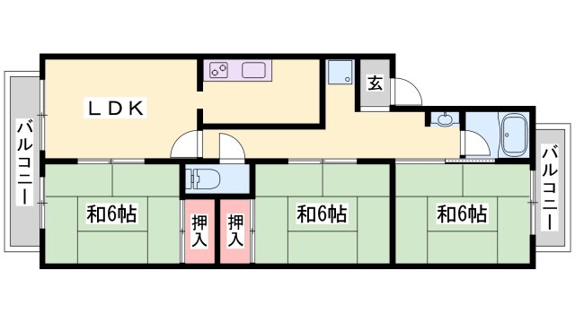 サンハイツ多井田Ａ棟の間取り