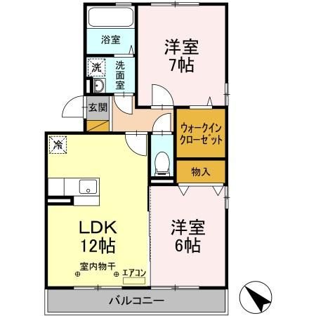 千葉市若葉区貝塚のアパートの間取り