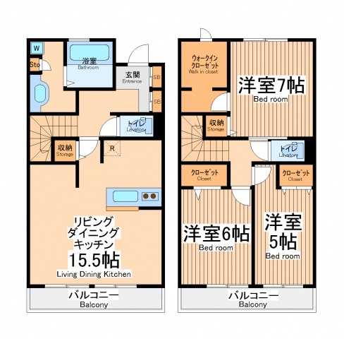 府中市西府町のアパートの間取り